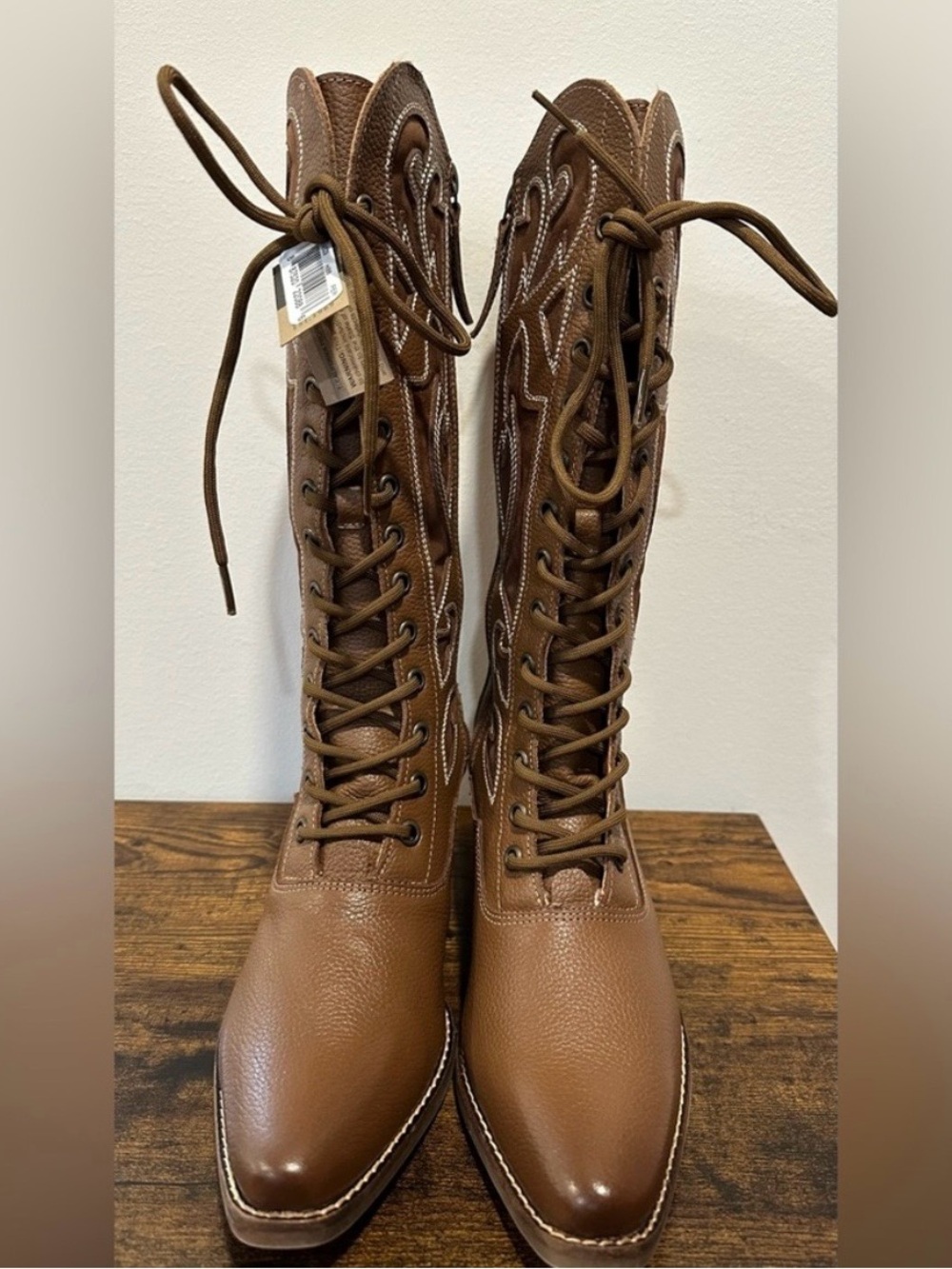 Dingo Women’s Tan Brown San Miguel Leather Cowboy Boots NWT Size 7.5 - Picture 3 of 11